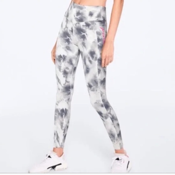 Victoria’s Secret Ultimate Gray and White Tie Dye Leggings - Picture 1 of 5